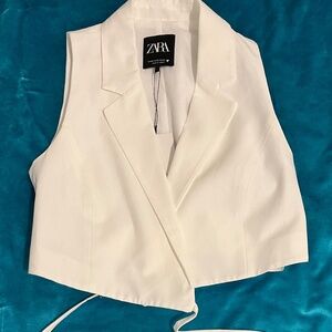 Zara white vest
